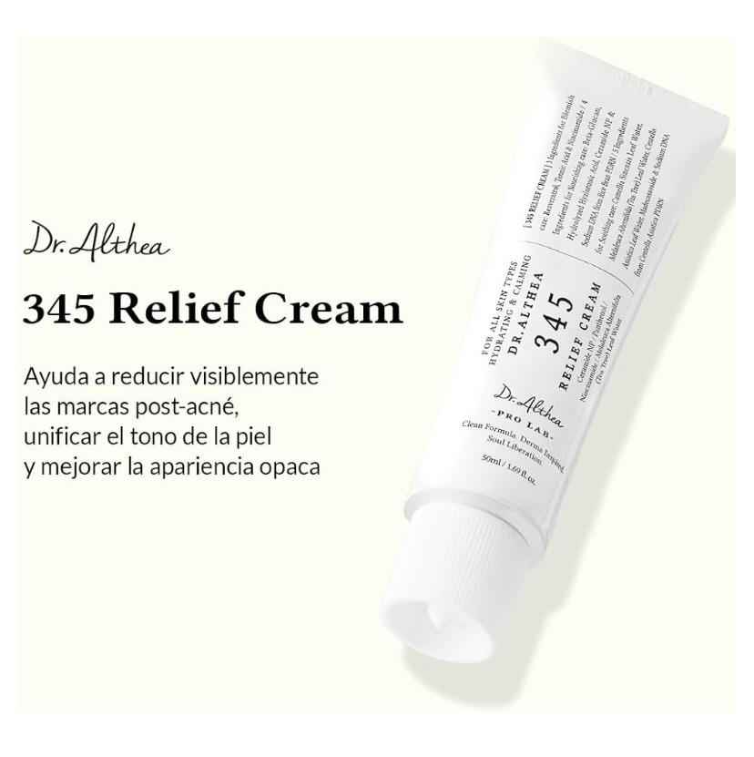 Dr.Althea 345 Relief Cream | Moisturizer for Soothing Recovery and Blemish Care with PDRN & Niacinamide | Korean Vegan Skin Care for All Skin Types, 1.69 Fl Oz (Ver.2 - Pack of 1)