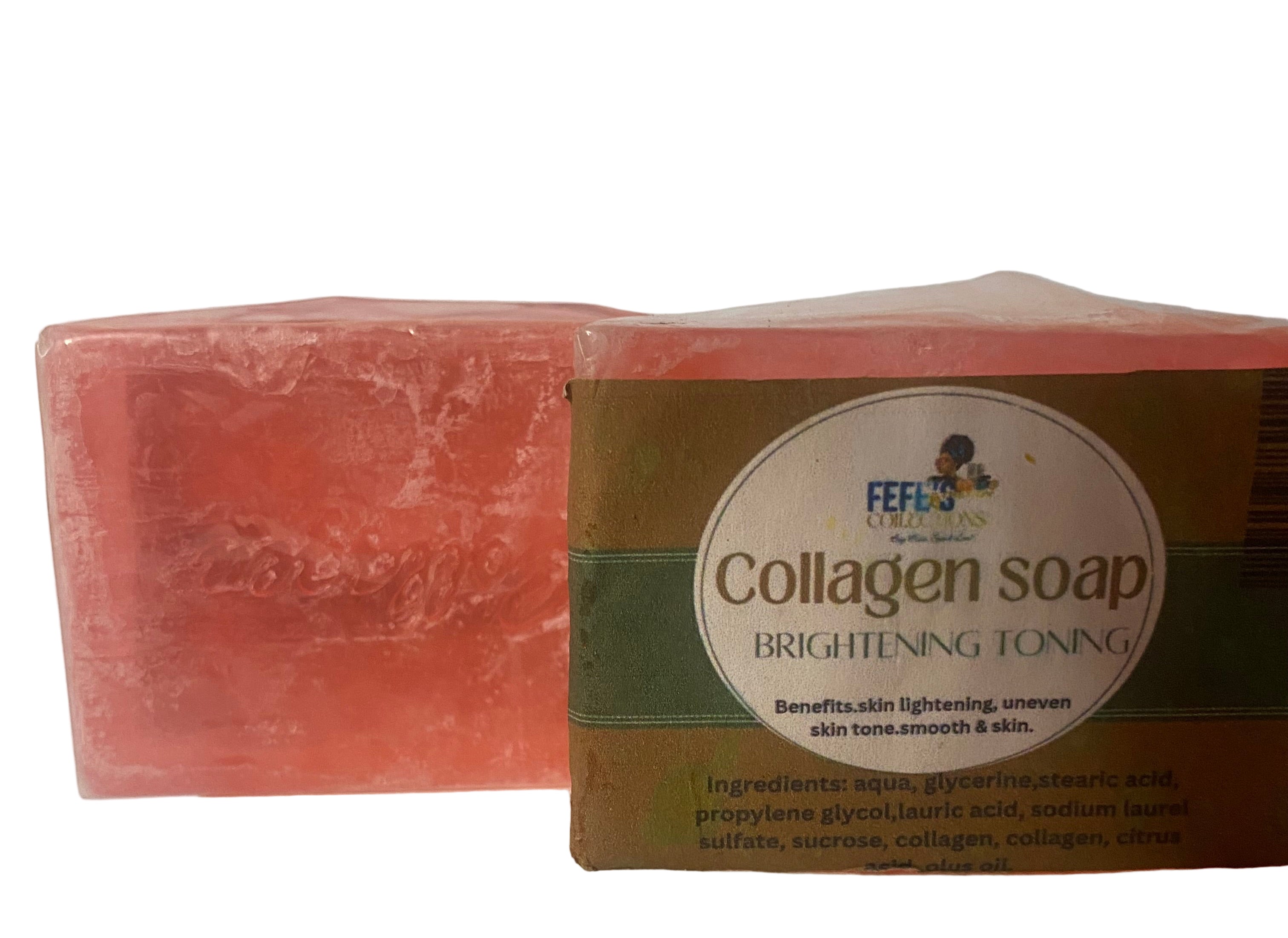 COLLAGEN SOAP Reduced appearance of fine lines / early wrinkles — moisturizing + collagen or peptides aim to smooth skin texture and make skin look more youthful.