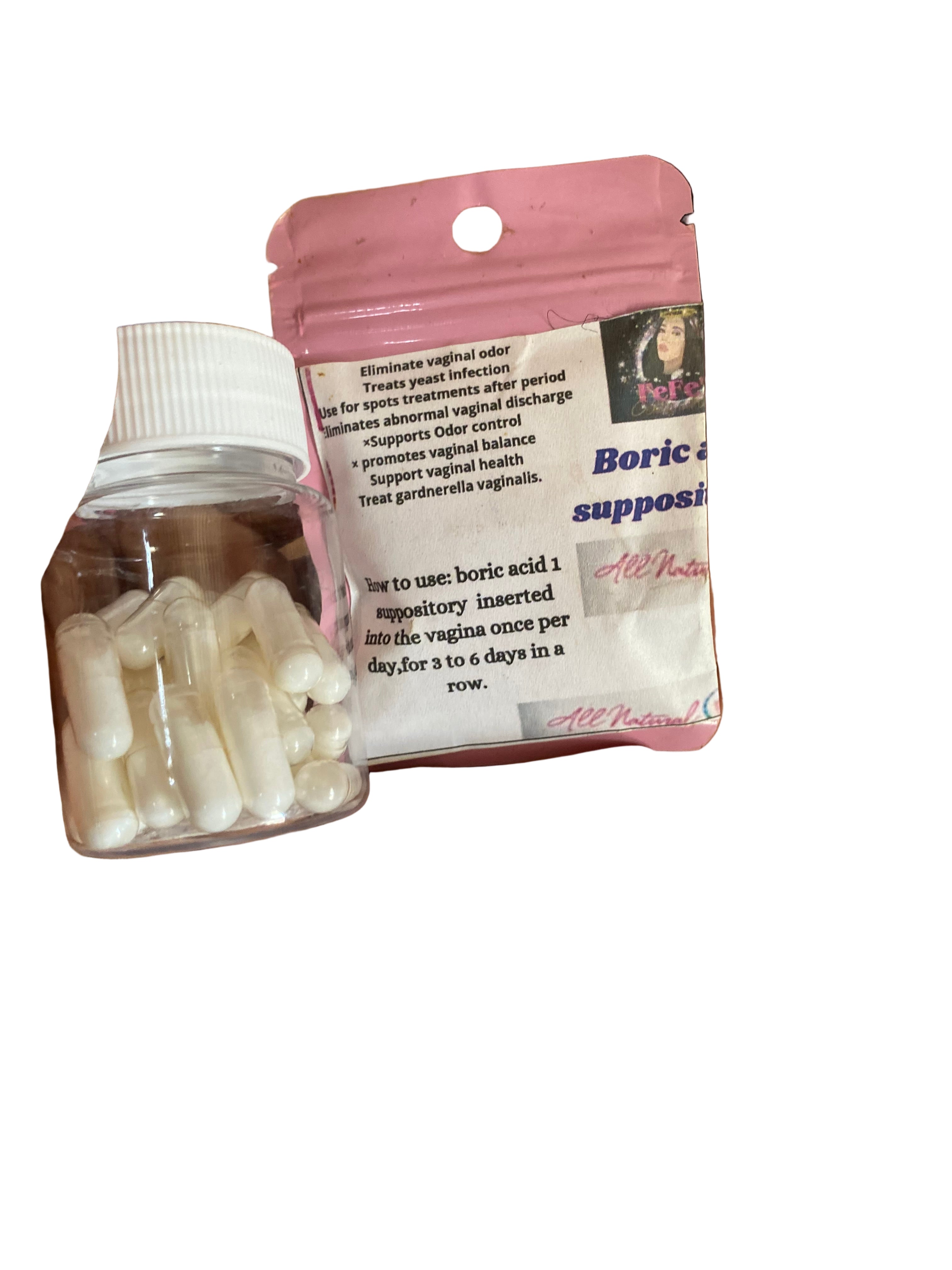 🌸 Boric Acid Vaginal Suppository

Balance • Freshness • pH Support

Our Boric Acid Pill (Vaginal Suppository) is designed to help restore and maintain a healthy vaginal pH. Formulated with medical-grade boric acid, it supports freshness ECT